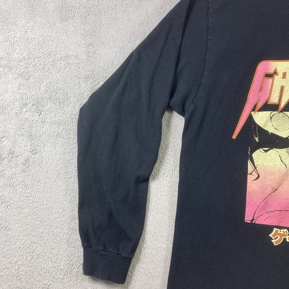 Pacsun Game Over Shirt Adult Large Black Anime Graphic Tee Long Sleeve - Picture 6 of 12